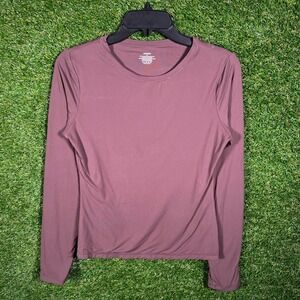 SUUKSESS‎ Womens Medium Mauve Long Sleeve Athletic Yoga Workout Top Shirt